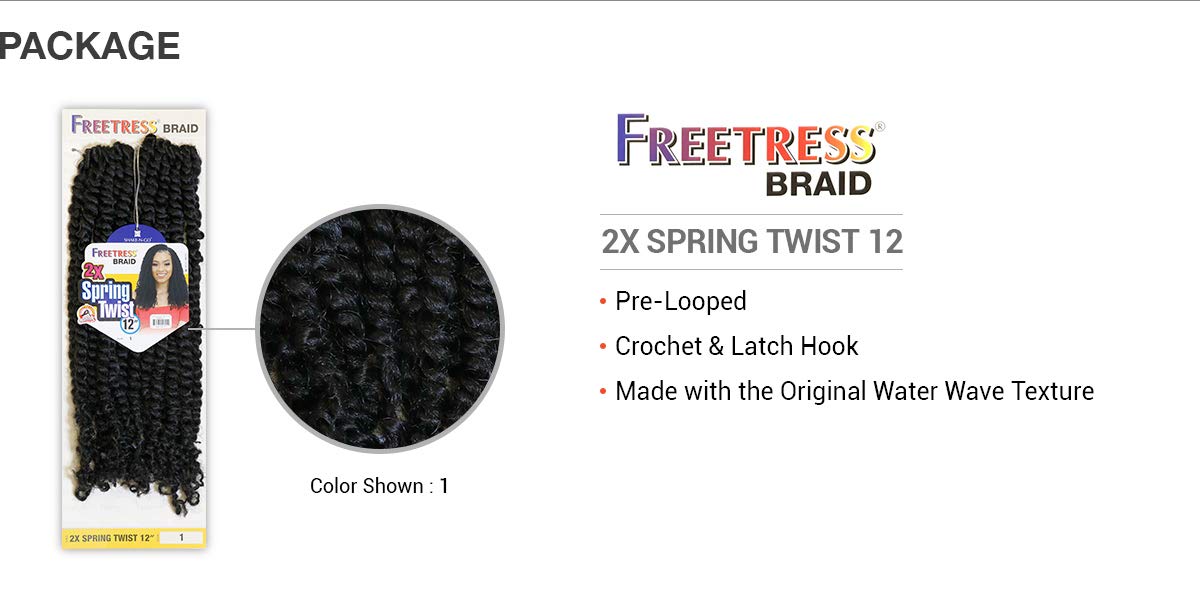 MULTI PACK DEALS! FreeTress Crochet Braids 2X spring Twist 12" (3-PACK, 4)