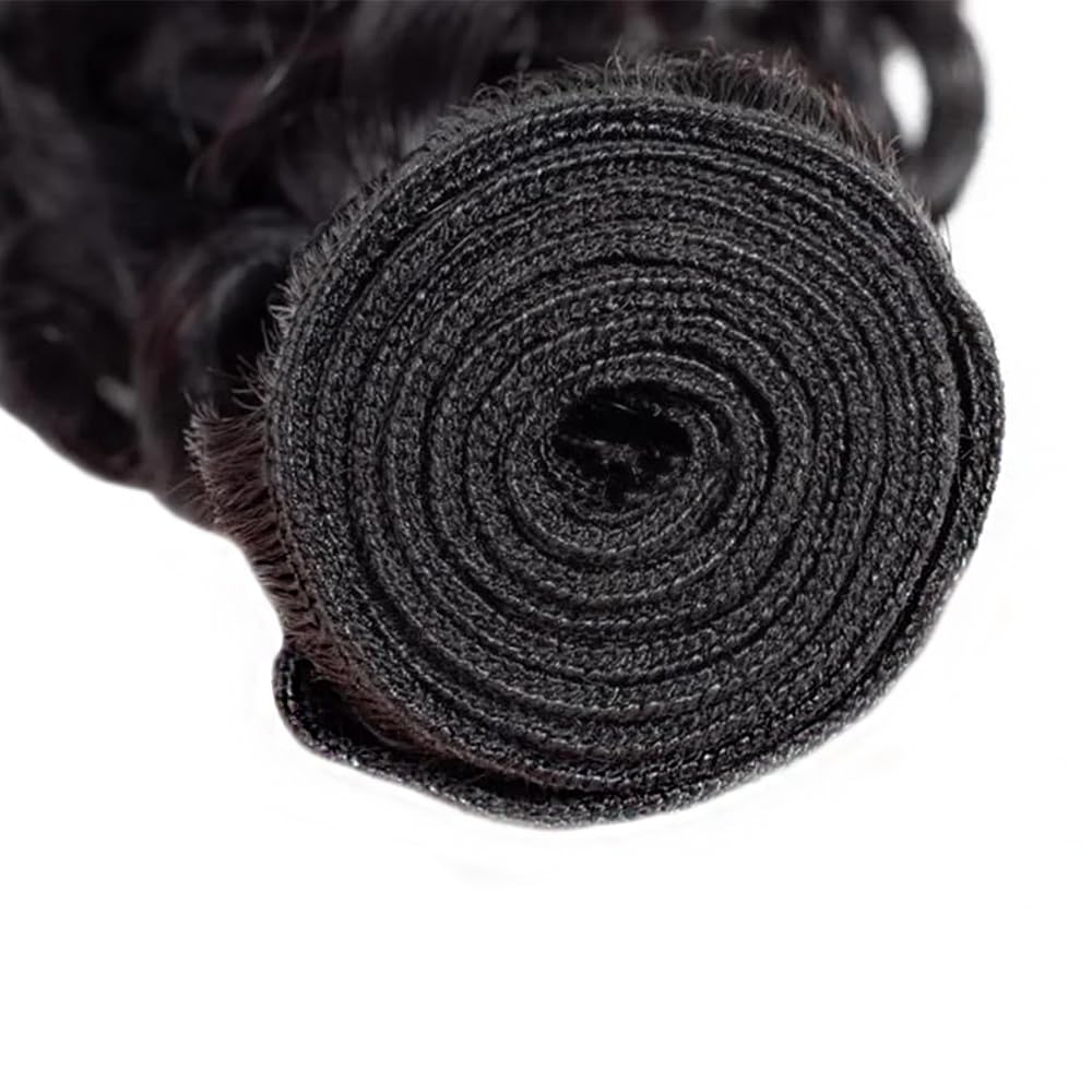 Water Wave Bundles Human Hair Wet And Wavy Human Hair Bundles Double Weft Natural Black Color 12 14 16 Inch Brazilian Virgin Remy Hair Extensions For Women 300G