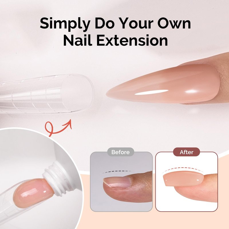 MelodySusie Poly Nail Extension Gel 60g Hema Free Soak Off UV Lamp Cured Nail Thickening Art Design Manicure Gift for Women 045