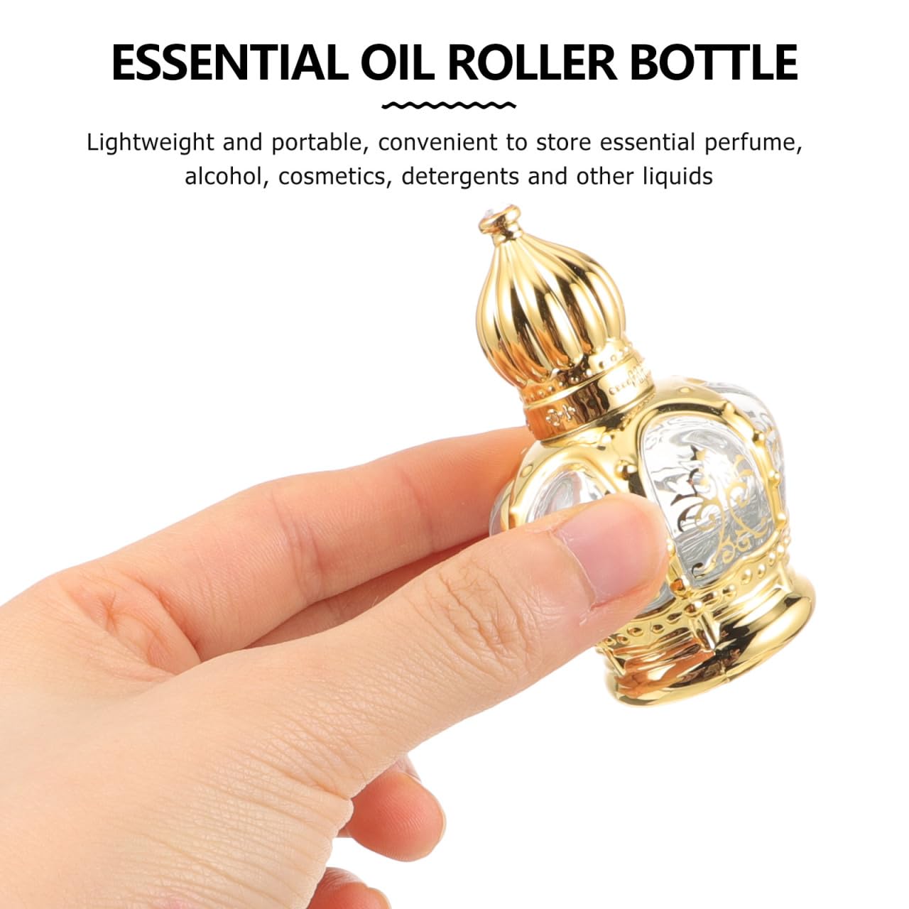 Housoutil 10 pcs Refillable Sample On Container,Vintage Perfume Bottles Middle Eastern Style Glass Roll on Bottles for Essential oils，10ml