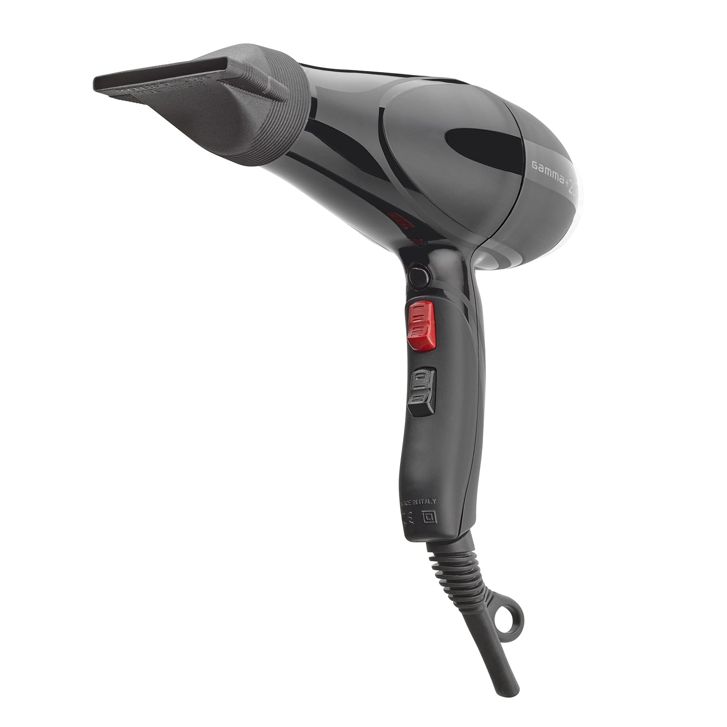 GAMMA+ Professional Absolute 2000 Hair Dryer Black, 2 Concentrator Nozzles
