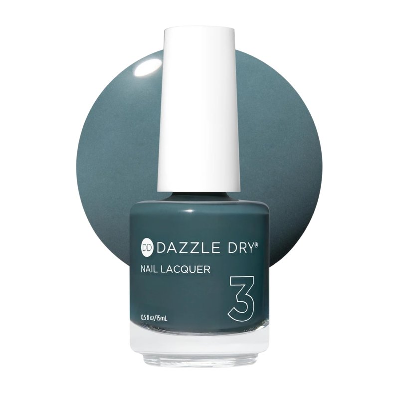Dazzle Dry Nail Lacquer (Step 3) - Northern Lights - A full coverage, grey-toned turquoise. Full coverage cream. (0.5 fl oz)