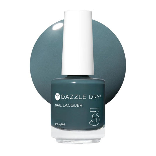 Dazzle Dry Nail Lacquer (Step 3) - Northern Lights - A full coverage, grey-toned turquoise. Full coverage cream. (0.5 fl oz)