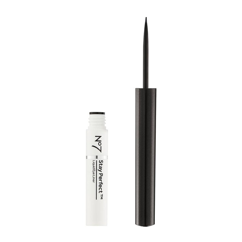 No7 Liquid Eye Liner - Precision Tip, Quick Drying & Smudge Proof - Long Lasting Black Makeup (1.7ml)
