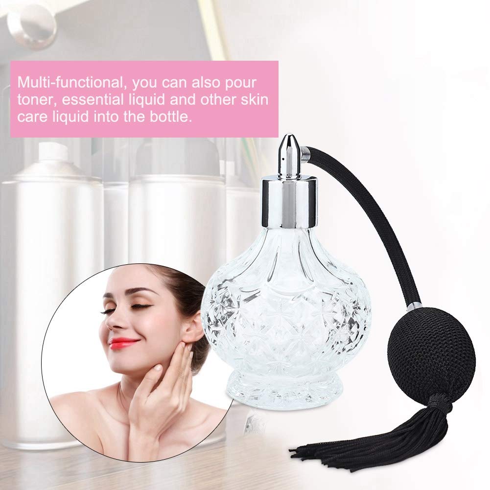 Glass Perfume Atomiser Spray Bottle - Retro Mini Refillable Empty Spray Atomizer