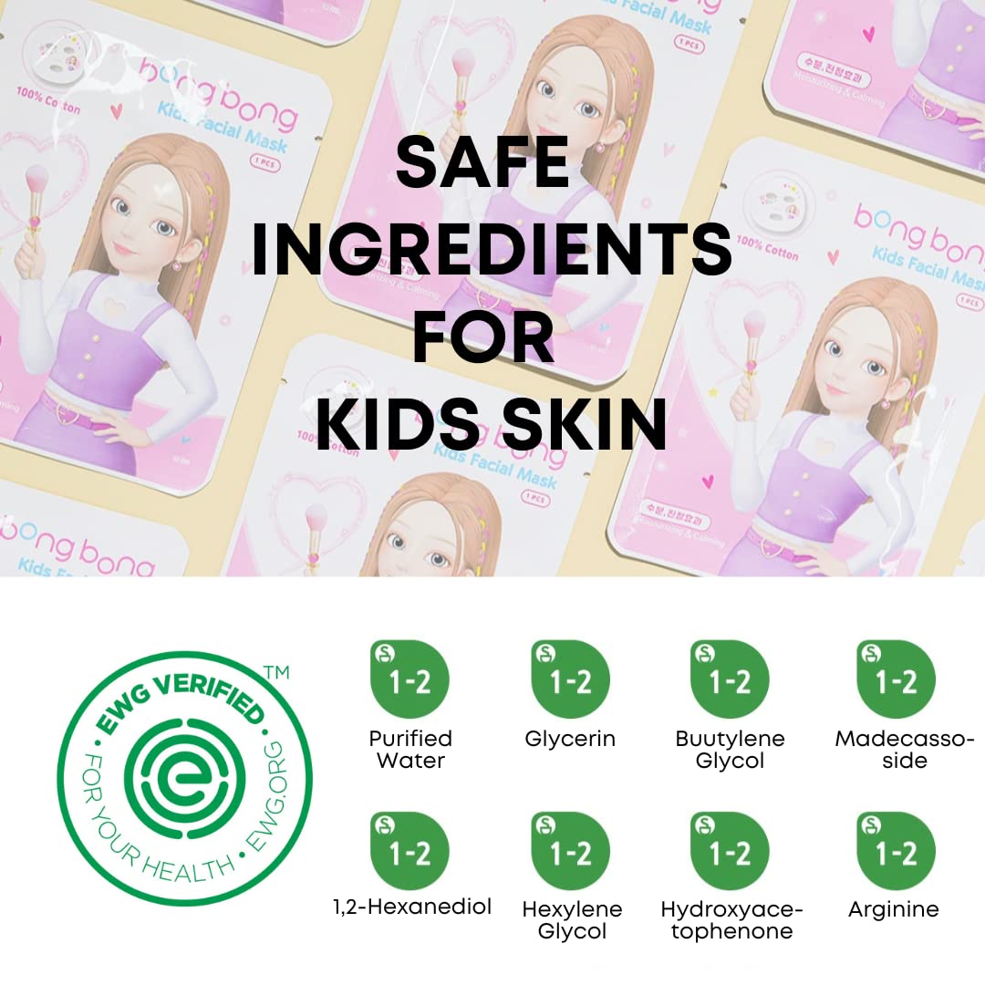 Kids Spa Facial Masks 5-Pack - 100% Cotton Sheets with Headband | Princess Masks for Spa Parties & Sleepovers