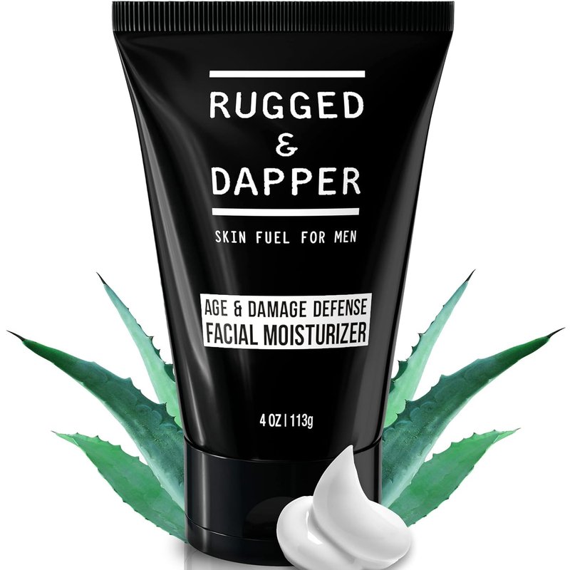 RUGGED & DAPPER - Age Defense Face Moisturizer for Men | 4oz | Hydrating Mens Face Lotion | Unscented Formula