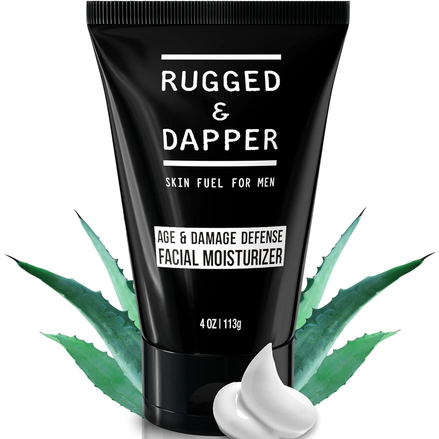 RUGGED & DAPPER - Age Defense Face Moisturizer for Men | 4oz | Hydrating Mens Face Lotion | Unscented Formula