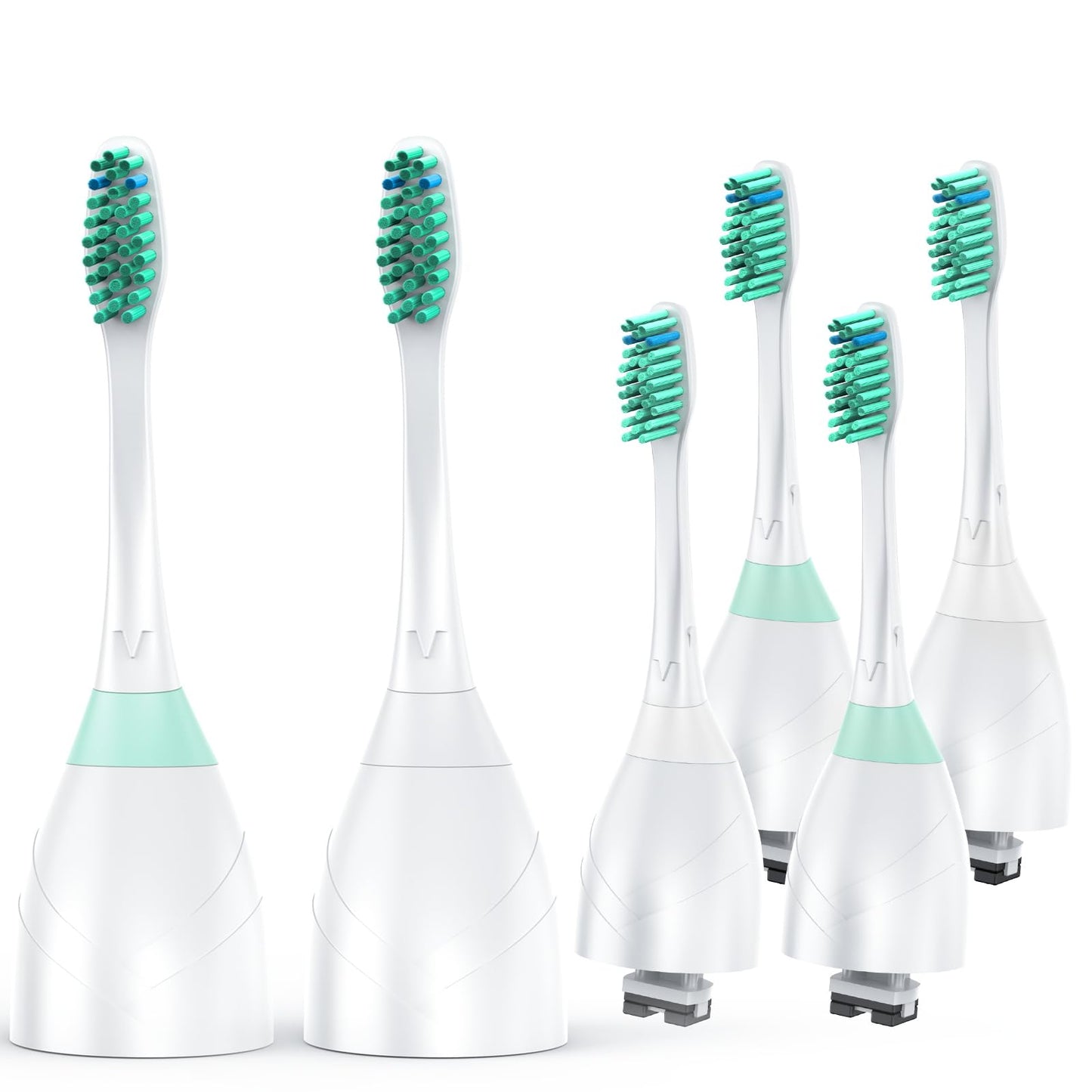 Tonhomki 6 Pack Replacement Brush Heads for Philips Sonicare, Compatible with Sonicare E-Series Essence Advance Elite Xtreme CleanCare, Soft Bristles, Screw-on Toothbrush Head with Blue Indicator