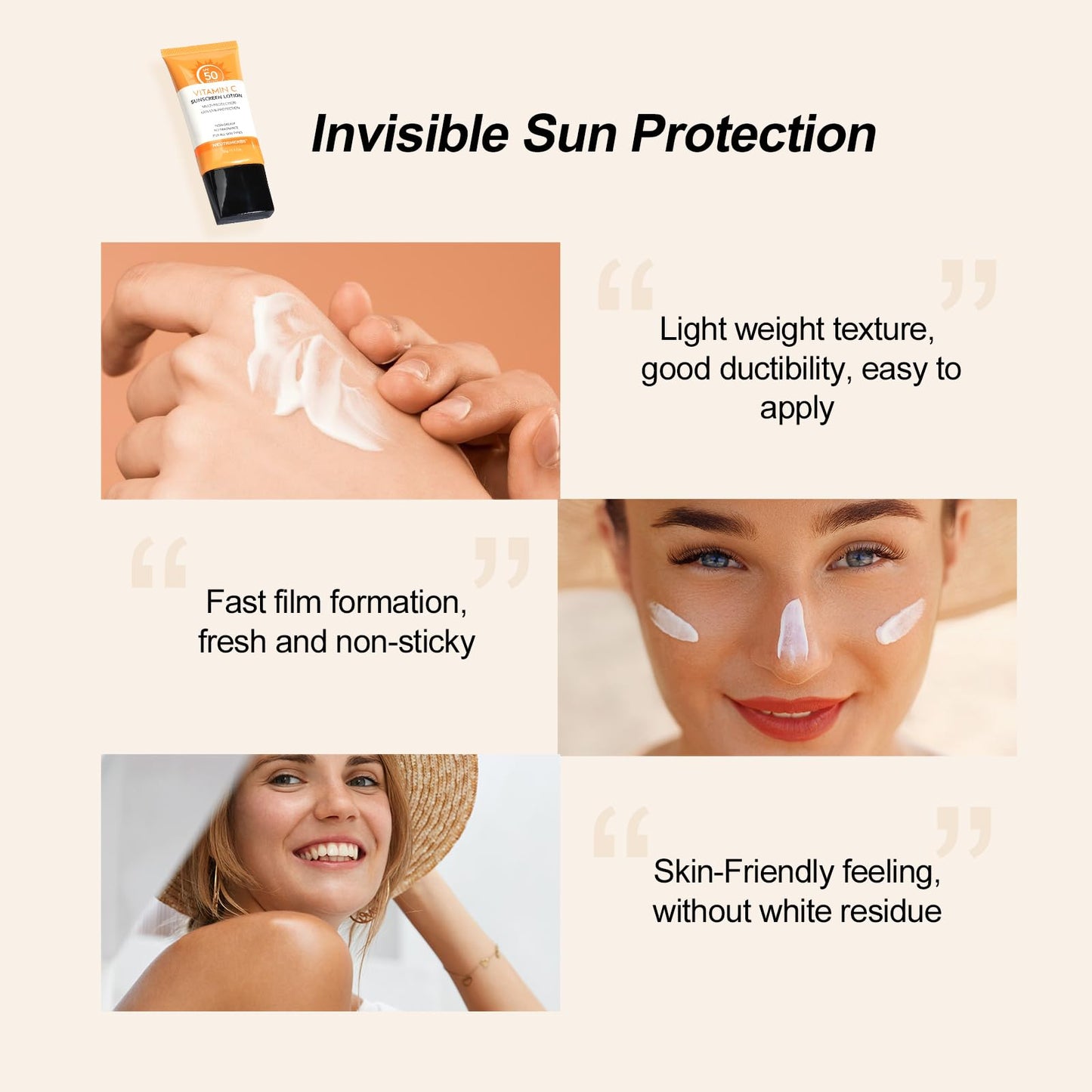 NEUTRIHERBS Sunscreen Tinted SPF 50 Face & Body PA++++ Sunblock Lotion, Broad Spectrum, Vitamin E & C Face Sunscreen