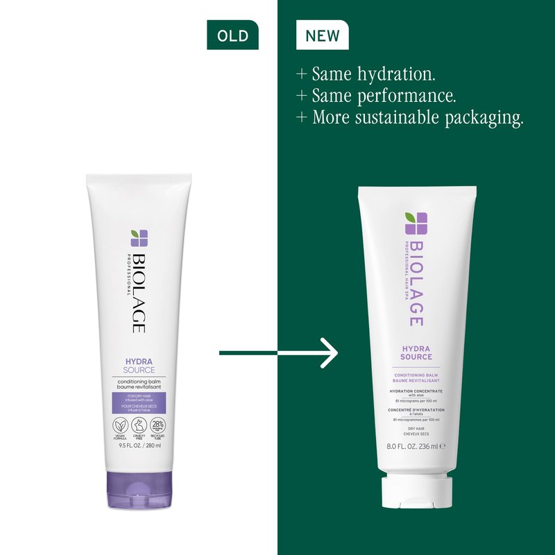 Biolage Hydra Source Shampoo & Conditioning Balm Set - Deeply Hydrates & Moisturizes Dry Hair, Infused with Fermented Aloe & Micro-Filtered Hyaluronic Acid, Vegan & Paraben-Free, 13.5 Fl Oz