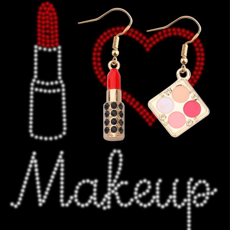 WSNANG Lipstick 3D Earrings Estheticians Gift Makeup Artist Jewelry Gift for Women (Lipstick Earrings)