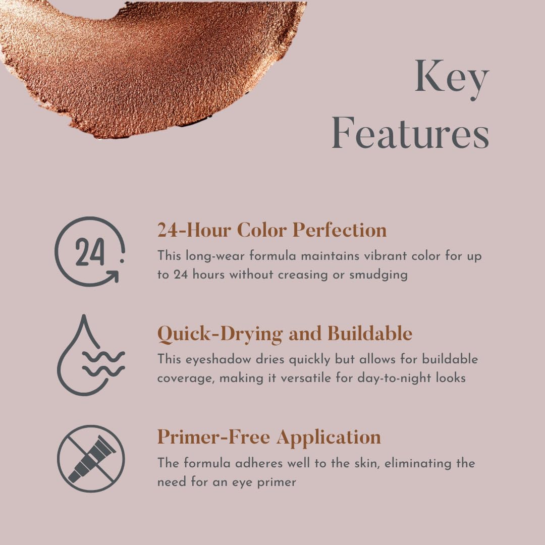 dome BEAUTY Eye Jewels 24-Hour Eye Shadow Vegan, Cruelty-Free Long-Lasting Cream Eyeshadow, Radiant Finish Eye Makeup for All Skin Tones, Easy-to-Blend, Smudge-Proof, Platinum .15 fl oz