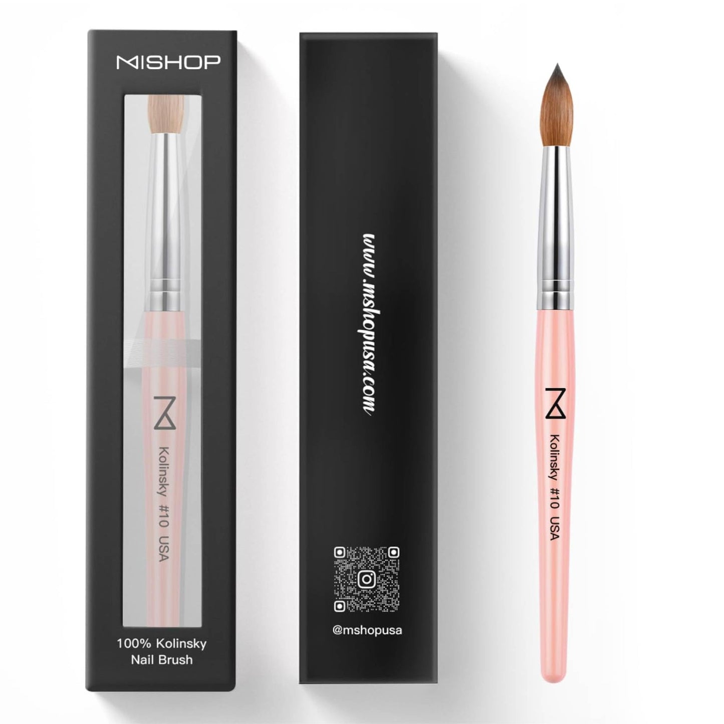 Majesti Pink Acrylic Nail Brush - Professional Kolinsky Acrylic Nail Brush- Handcrafted Nail Tool Supplies - Long Lasting, Professional Nail Art - Comes in 6 Sizes