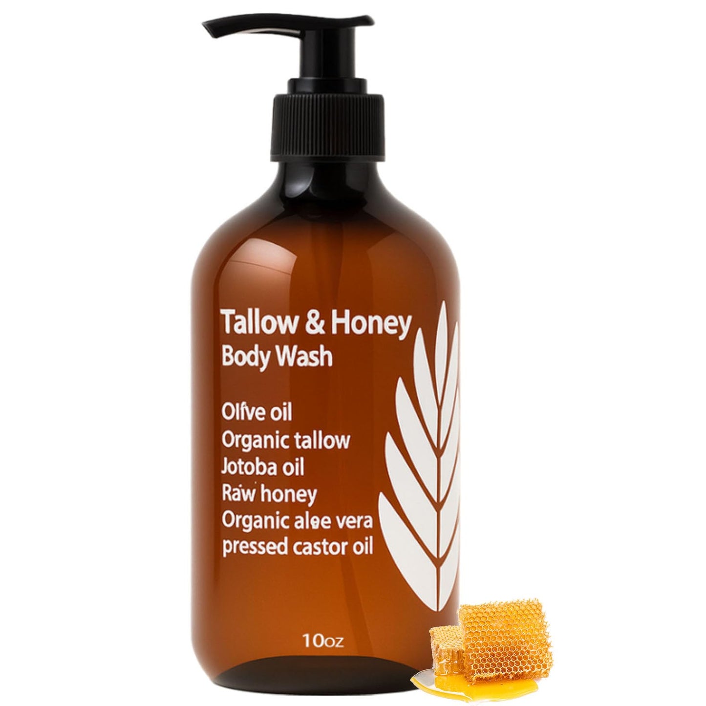 WDVNEX Tallow and Honey Body Wash, Grass-Finished Tallow & Honey Organic Body Wash -10oz, with Grass-Fed Tallow, Olive Oil, Aloe Vera, Shea Butter and Jojoba Oil, Clean & Hydrate Skin (1)