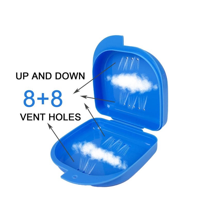Maoerdental 60PCS Retainer Case with Vent Holes,Black Color Denture Case,Portable Multi-Purpose Mouthguard Storage for Travel Home Office Business Trip