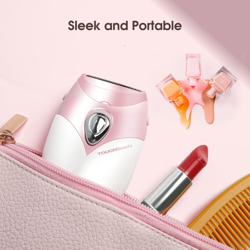 TOUCHBeauty Electric Shaver for Women, Painless Bikini Trimmer with 3-Blade System, Wet/Dry Cordless Foil Razor for Facial, Leg, Underarm & Body Hair, Battery-Powered, Gifts for Women, Pink