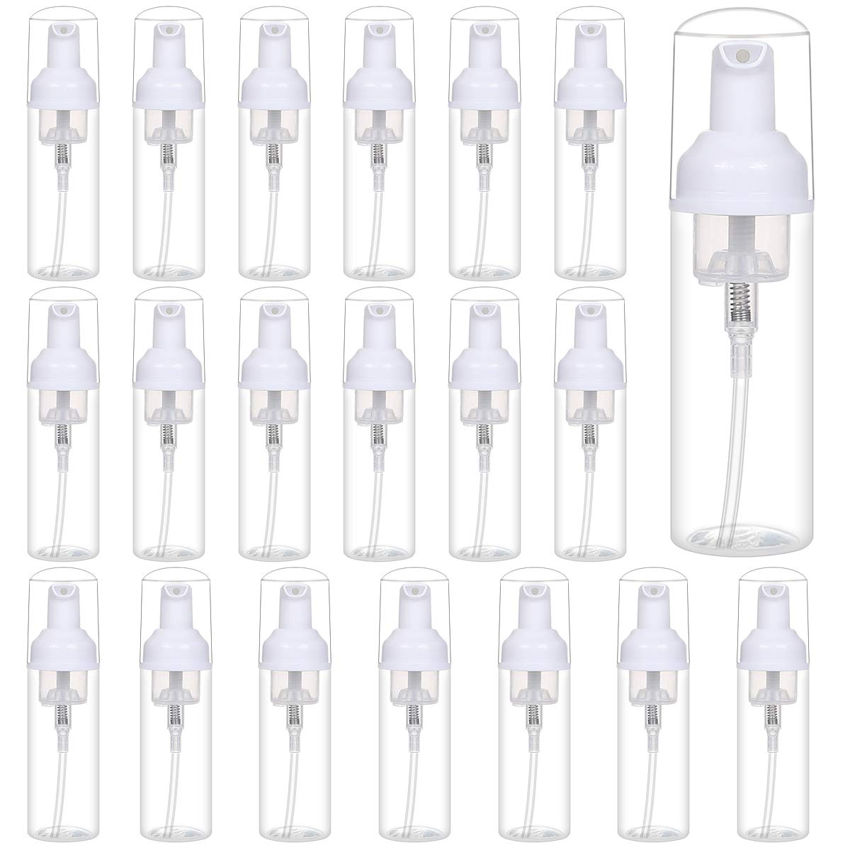 ROMROC 24 PCS Foam Pump Bottle Dispenser Refillable 2oz/60ml Empty Travel Size Foam Bottle for Lash Shampoo Hand Soap Shampoo Lash Cleanser Packaging Liquid Cleaning