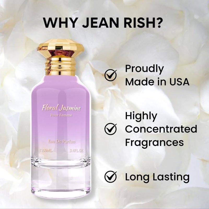 Floral Jasmine Perfume for Women - Long-Lasting Eau De Parfum with Bergamot, Orange & Vanilla | 100ml / 3.4 oz