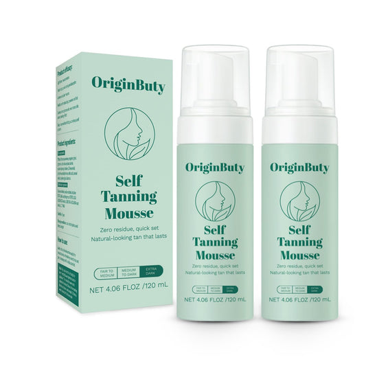 Self Tanner Mousse for Body, 2 Pack 120ml | Streak-Free Natural Looking Tan | Fast Dry Sunless Tanning Foam | No Orange, Lightweight & Even Coverage, DARK