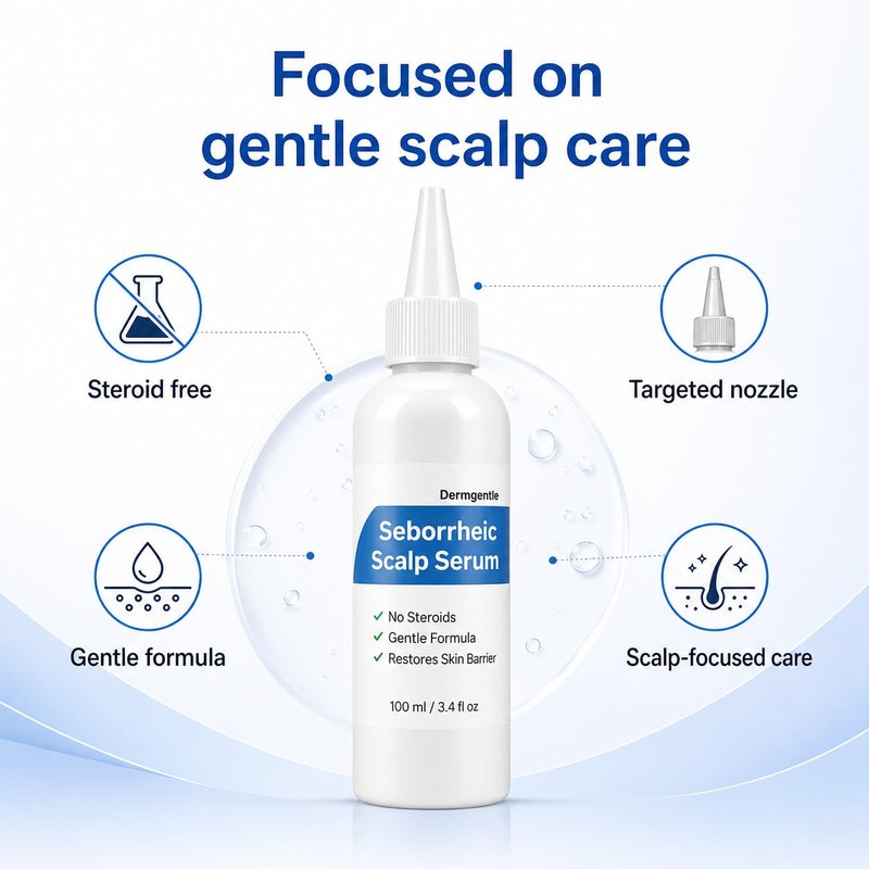 Seborrheic Scalp Serum - 8X Fast-Acting Treatment for Redness & Dermatitis | Soothing Ointment for Scalp, Face & Body - 1 Pack