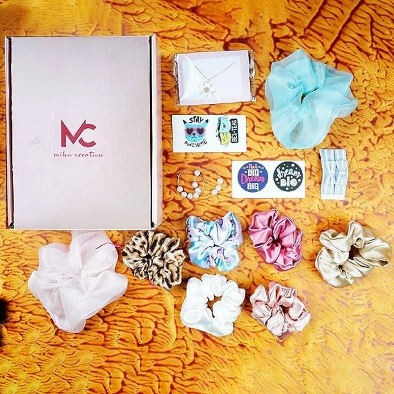 Luxury Hair Accessories Gift Box - Scrunchie Set with Earrings & Hair Pins | Perfect Birthday, Valentine's, Anniversary Gift for Women