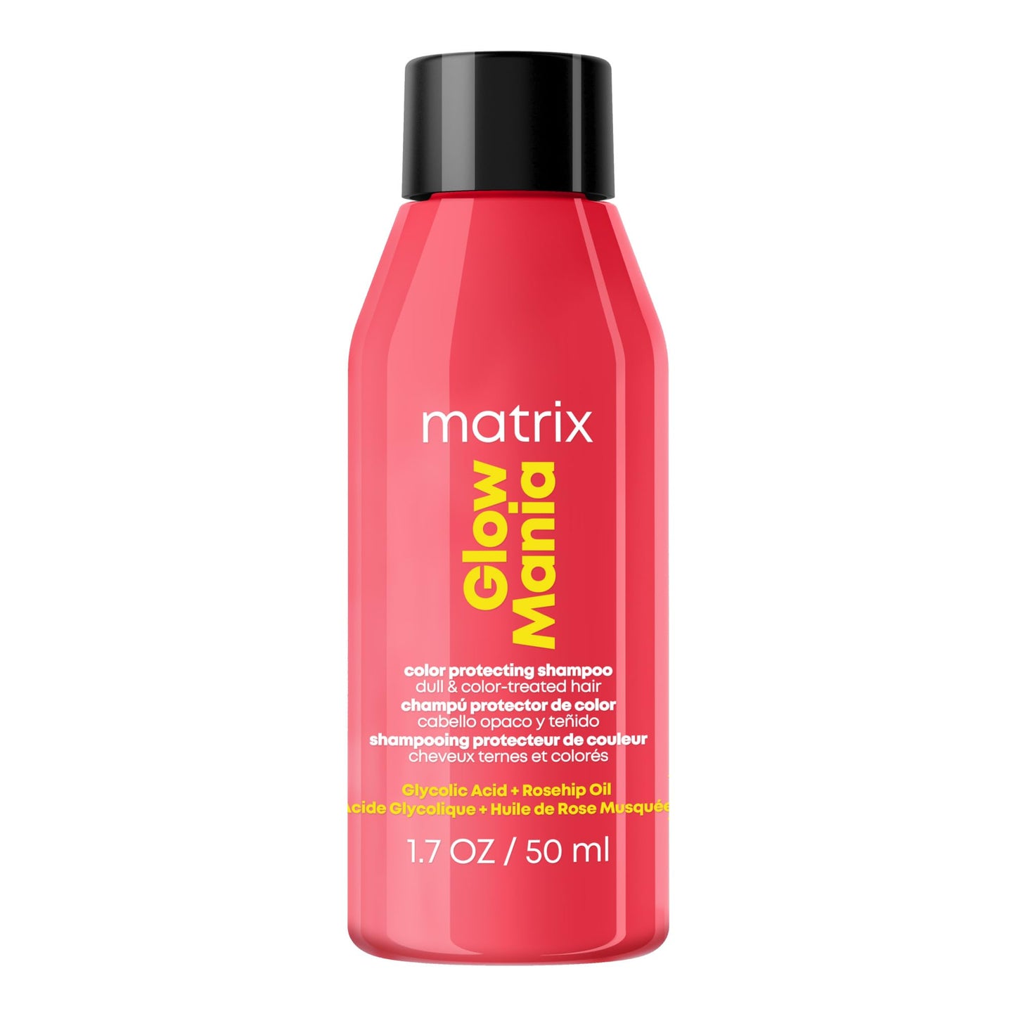 MATRIX Glow Mania Shampoo - Enhances Shine and Moisturizes, Gently Cleanses and Preserves & Protects Color Vibrancy, For Dull and Color-Treated Hair, Sulfate-Free, With Glycolic Acid & Rosehip Oil