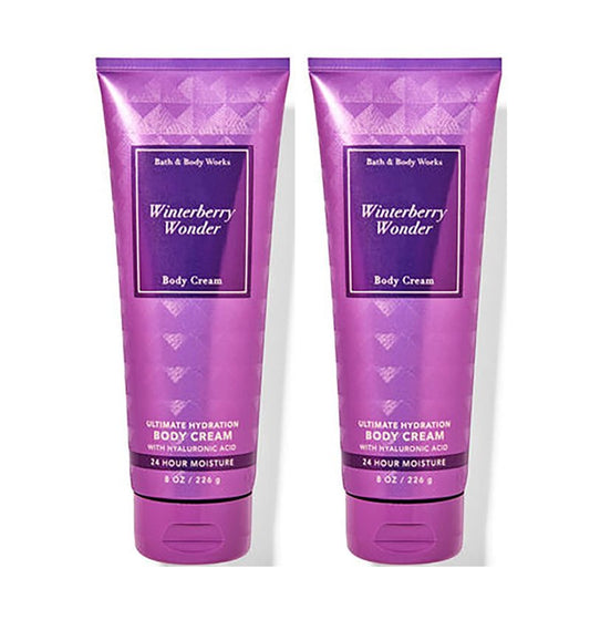 Bath and Body Works Winterberry Wonder 2 Pack Ultra Shea Body Cream 8 Oz. (Winterberry Wonder)