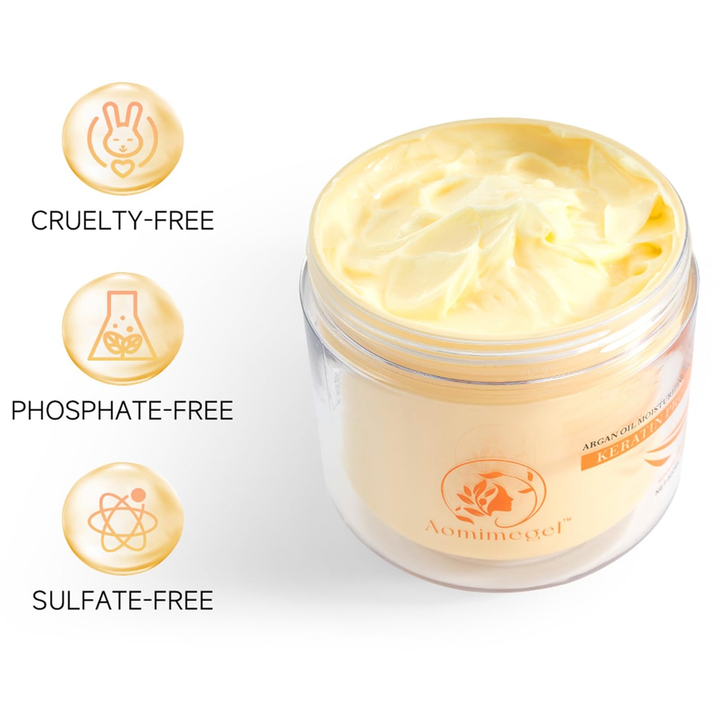 Aomimegel Collagen Hair Mask,Deep Repair Conditioning Argan Oil Hair Mask for Damaged Hair Treatment, Deep Conditioner Hydrating Hair Masque for All Hair Types 16.9 oz 500ml