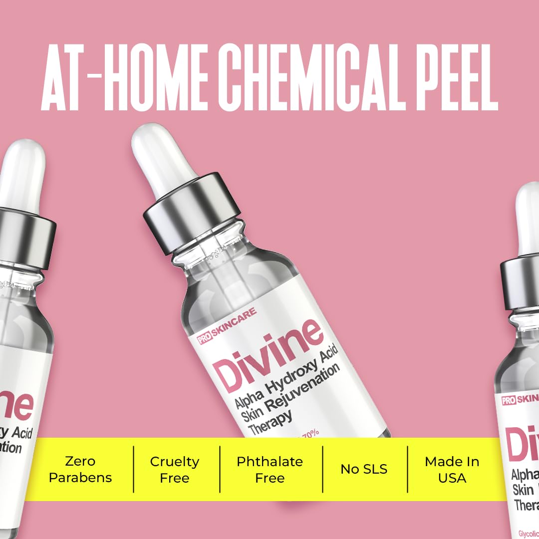 Glycolic Acid Peel 70% Professional Chemical Peel for Face at Home - Intense Alpha Hydroxy Acid Skin Peel For Acne Scars, Collagen Boost, Wrinkles, Fine Lines - Liquid Exfoliant for Face Peel Mask