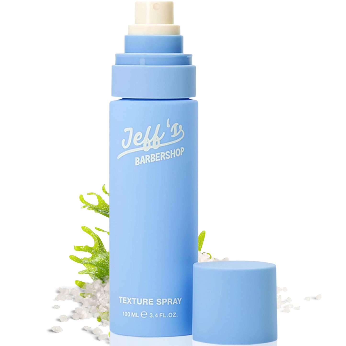 Jeff’s Barbershop Sea Salt Texture Hair Spray, Sandalwood - Natural Texturizing and Thickening Volumizer for Men & Women - Light Hold, Textured Finish for Body, Volume & Beachy Waves (3.4 fl oz/100ml)