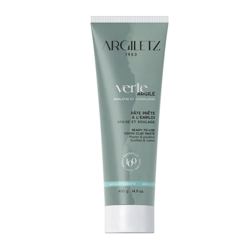 Argiletz French Green Clay Paste tube 400g | ready to use | 100% sourced in France | finest grade of clay