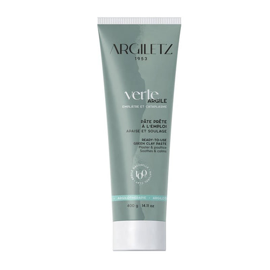 Argiletz French Green Clay Paste tube 400g | ready to use | 100% sourced in France | finest grade of clay