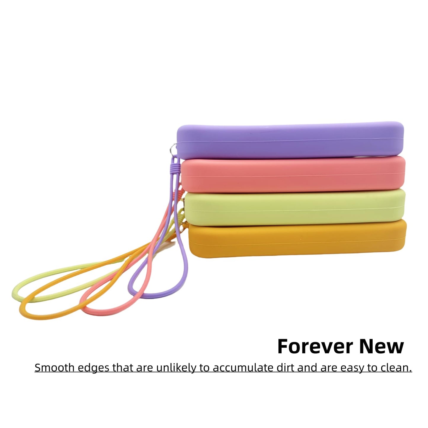 monolane 4 Pieces Silicone Makeup Toiletries Pouches, Waterproof Cosmetic Zipper Pouch, Digital Electronics Storage Bag, Beach Essential Travel Pouch (Creamy Collection)