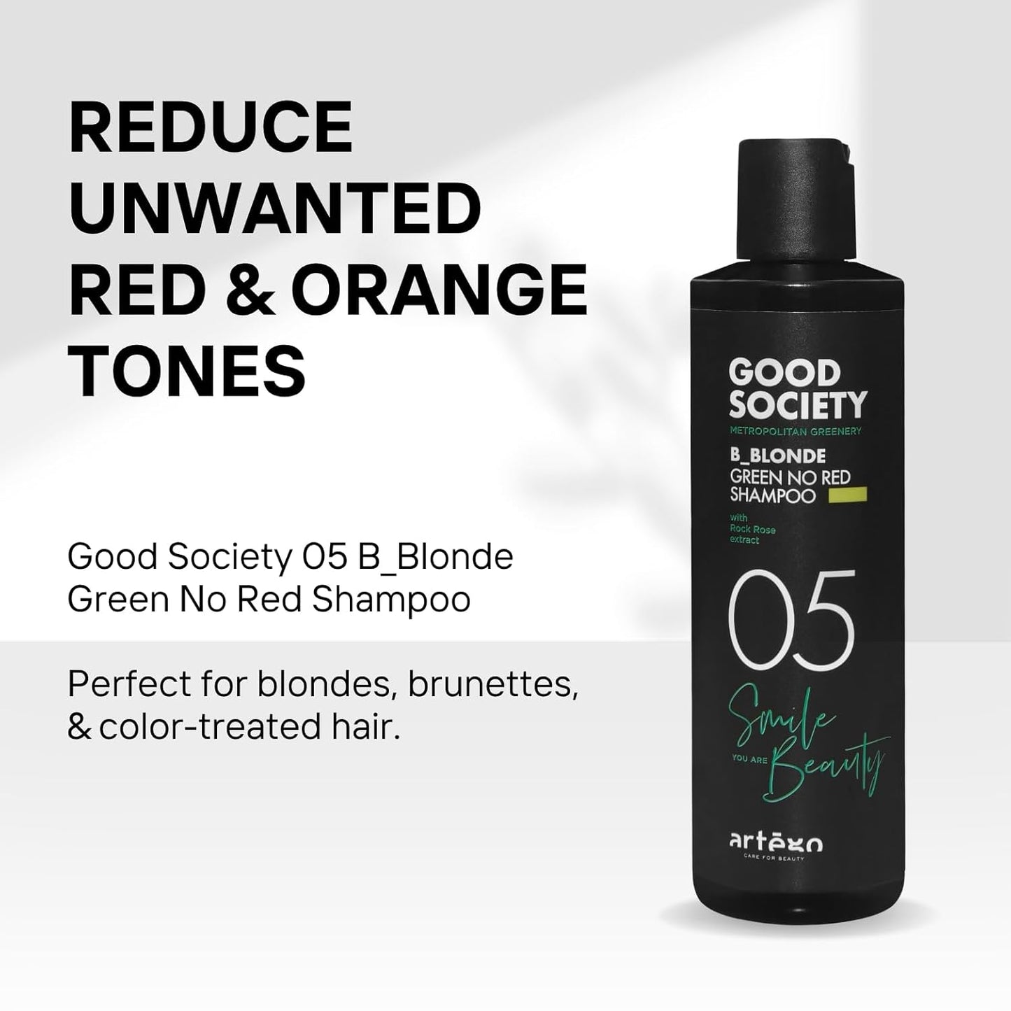 Artègo B_Blonde Green No Red Shampoo - Tone Neutralizing for Blonde, Brunette, & Bleached Hair | 8.5 fl oz