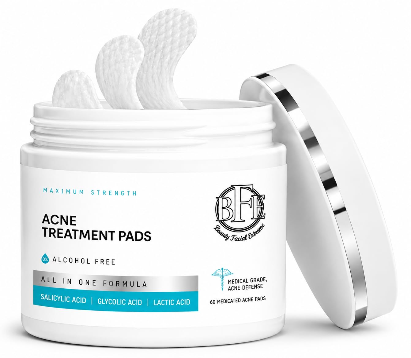 Acne Treatment Pads - Clear Cystic Breakouts & Clogged Pores | Improve Skin Texture & Reduce Dark Spots