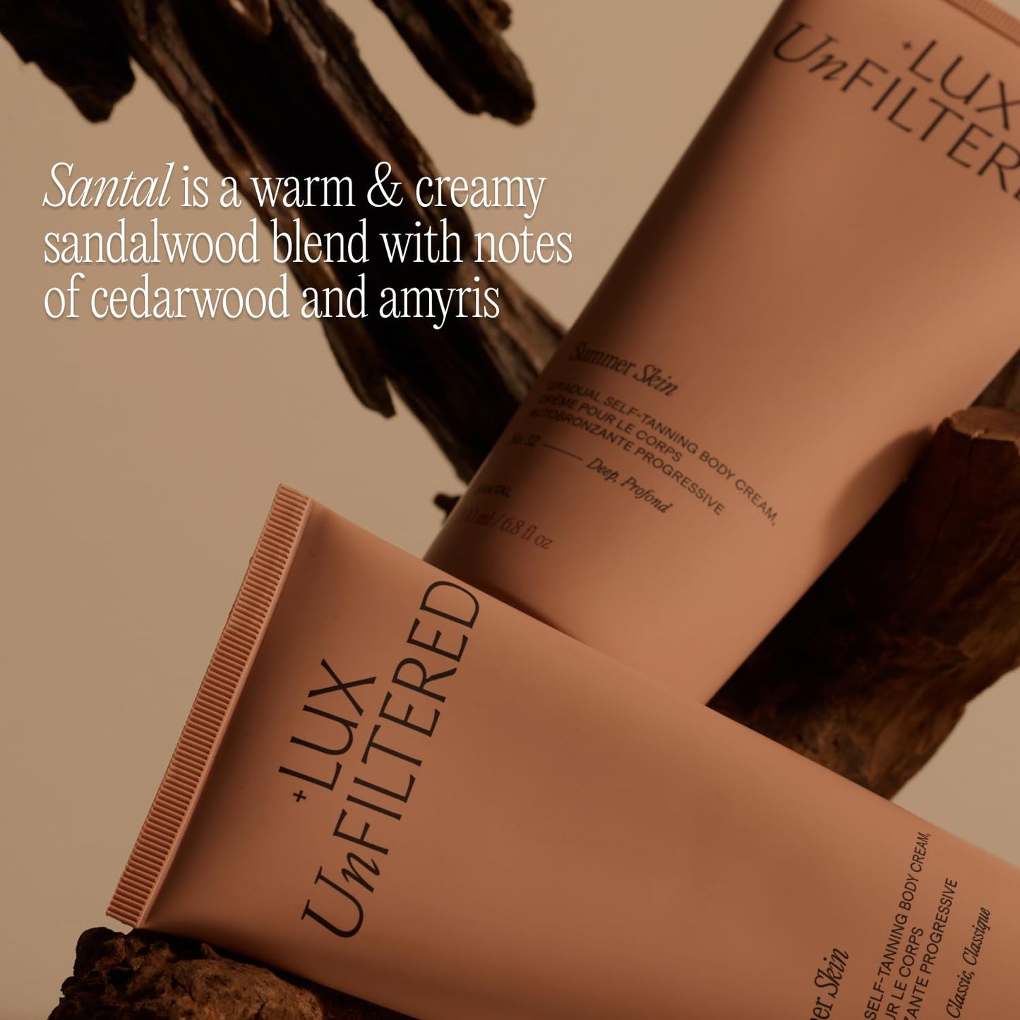 + Lux Unfiltered N°32 Summer Skin Deep Gradual Self Tanner, Hydrating Self Tanning Lotion - Shea Butter & Squalane - Non-Sticky, No Transfer, Natural-Looking Tan - Vegan Sunless Tanner - Santal