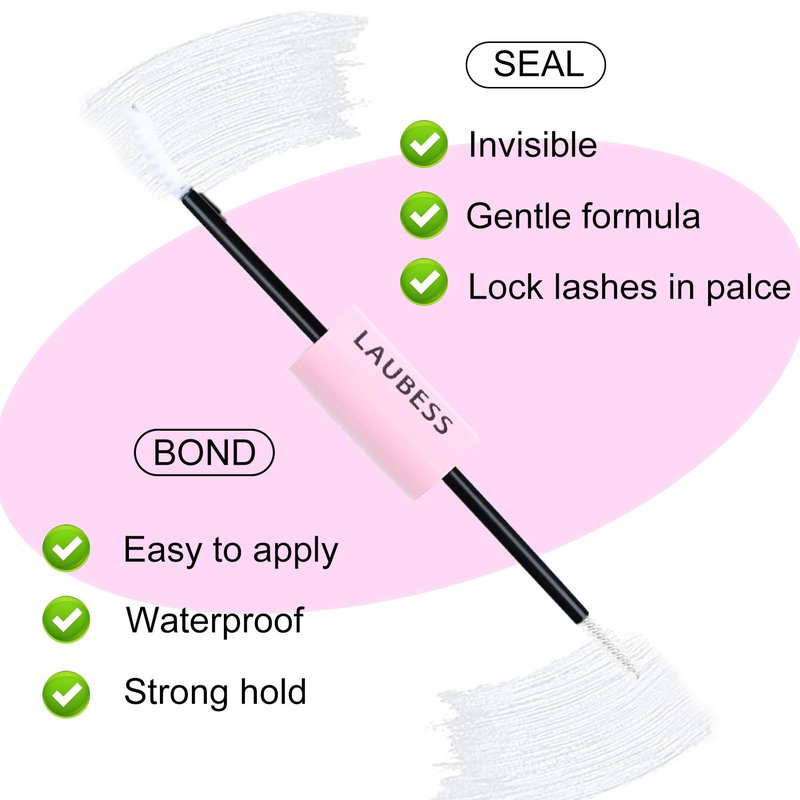 Lash Bond & Seal Clear Lash Glue - DIY Extensions (Waterproof, Long Lasting, Strong Hold 48-72 Hours)