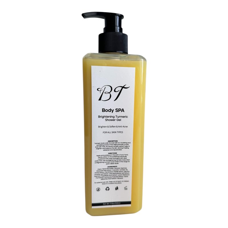 BT Body Spa Exfoliating Body Care Set – Vitamin C Body Scrub, Peach Gel Body Wash & Turmeric Body Wash for Smooth, Glowing Skin.