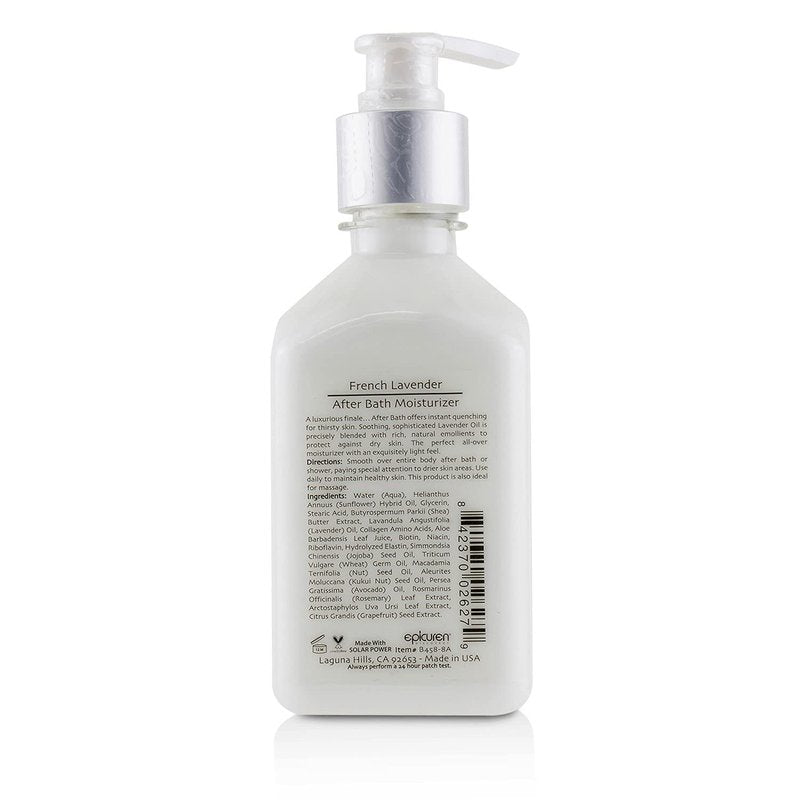 Epicuren Discovery French Lavender After Bath Body Moisturizer, White 8 Fl Oz