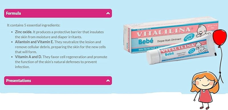 Vitacilina Bebe Diaper Rash Ointment - Soothing Relief for Baby's Skin | 1.76 oz (Pack of 6)