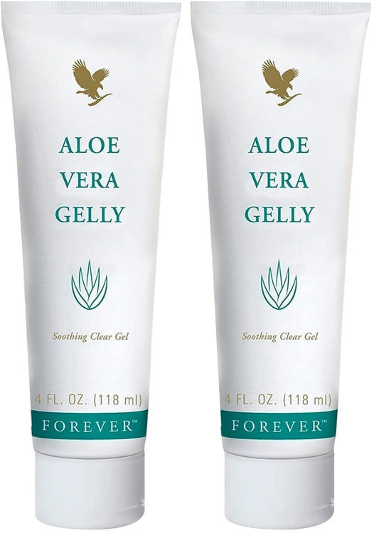 Forever Living - Aloe Vera Gelly - Pure Aloe Gel for Soothing and Moisturizing Skin, Non-Staining and Fast-Absorbing, Vegan and Gluten-Free, 4 fl oz (Pack of 2)