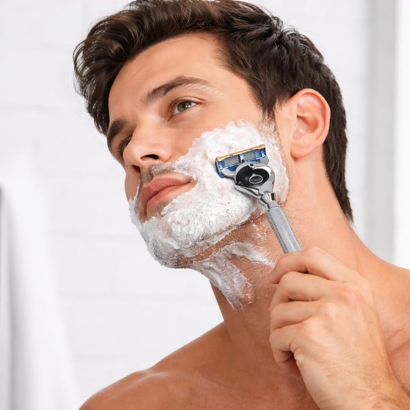 Flex Ball Handle Shaving Razor – All Chrome Long Handle Razor with Flex Pivot Technology & Diamond Knurled Grip for Men’s Precision Shaving