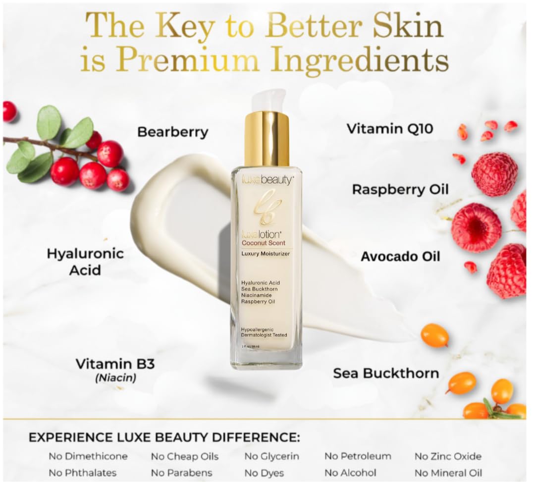 Hyaluronic Acid Moisturizer - Non-Greasy Coconut-Scented Lotion | Organic Anti-Aging Facial Cream