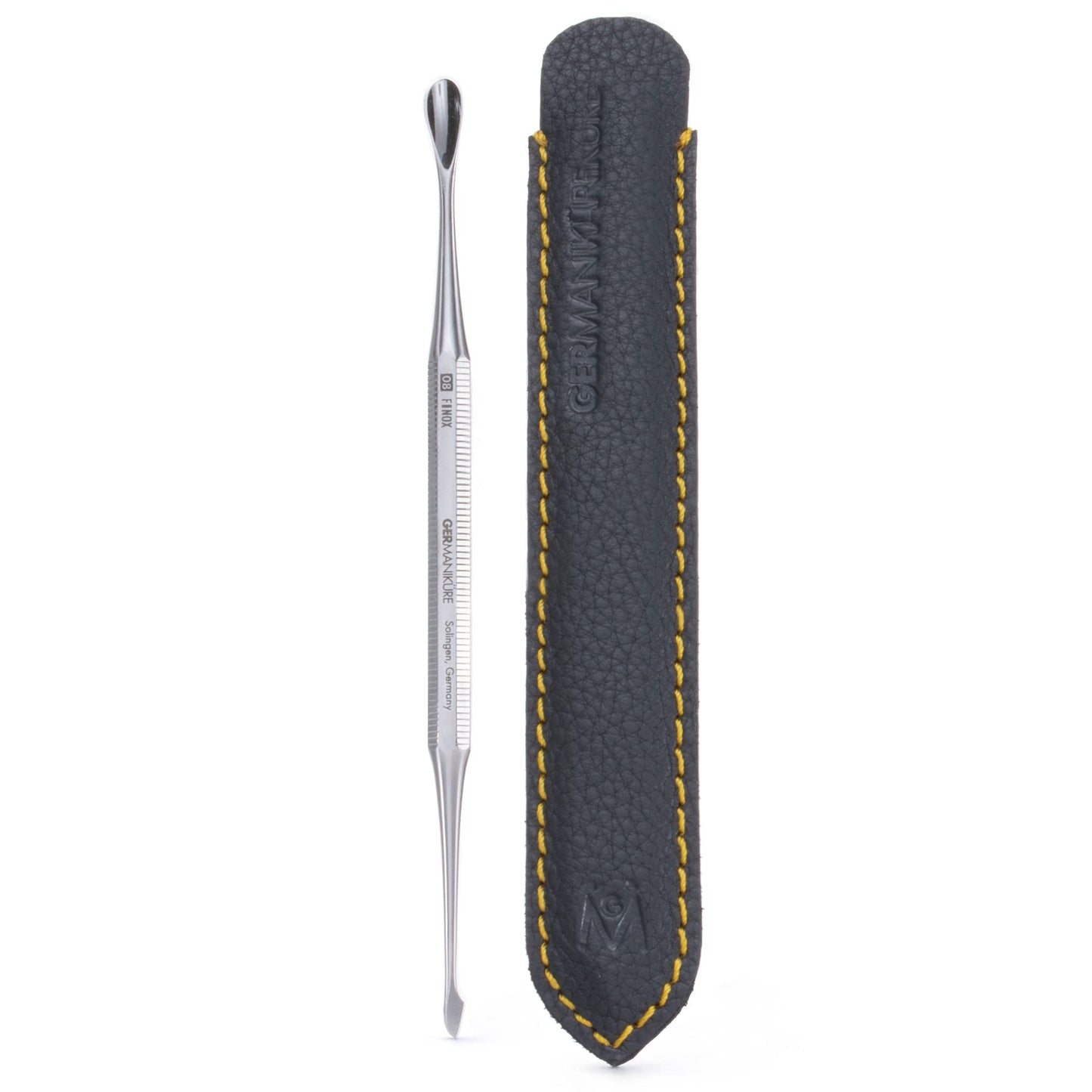 GERMANIKURE Nail Knife & Cuticle Pusher Manicure Implement in Leather Case, Made in Solingen Germany