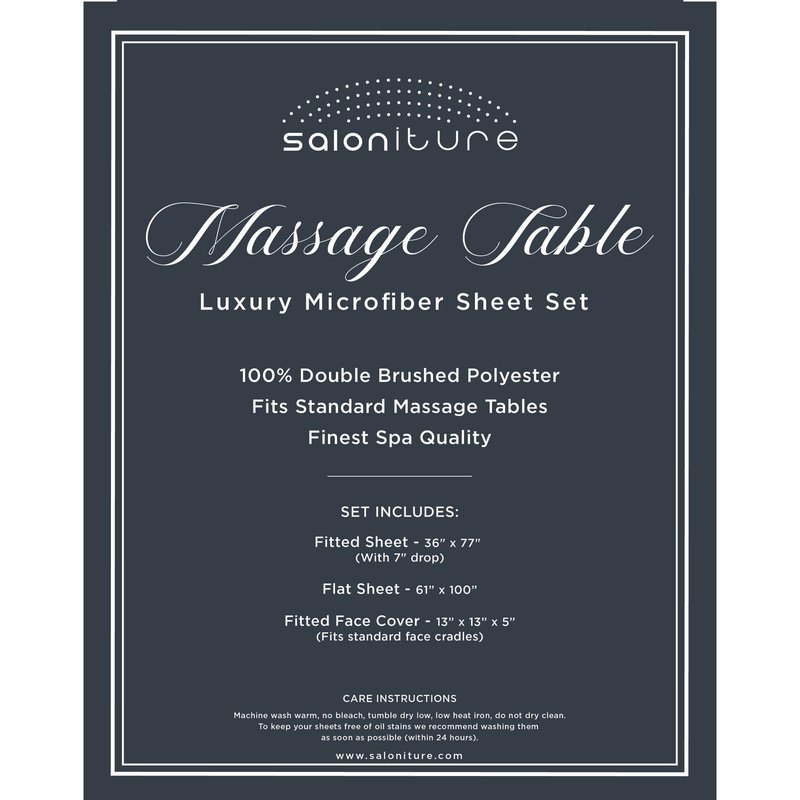 Saloniture 3-Piece Microfiber Massage Table Sheet Set - Premium Facial Bed Cover - Includes Flat and Fitted Sheets with Face Cradle Cover - Sand Brown