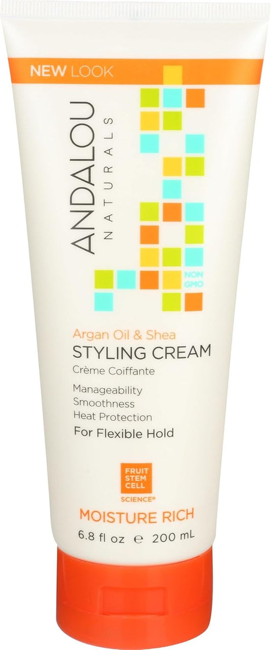 Andalou Naturals Styling Cream - Argan Oil & Shea Moisture | 6.8 Fl Oz