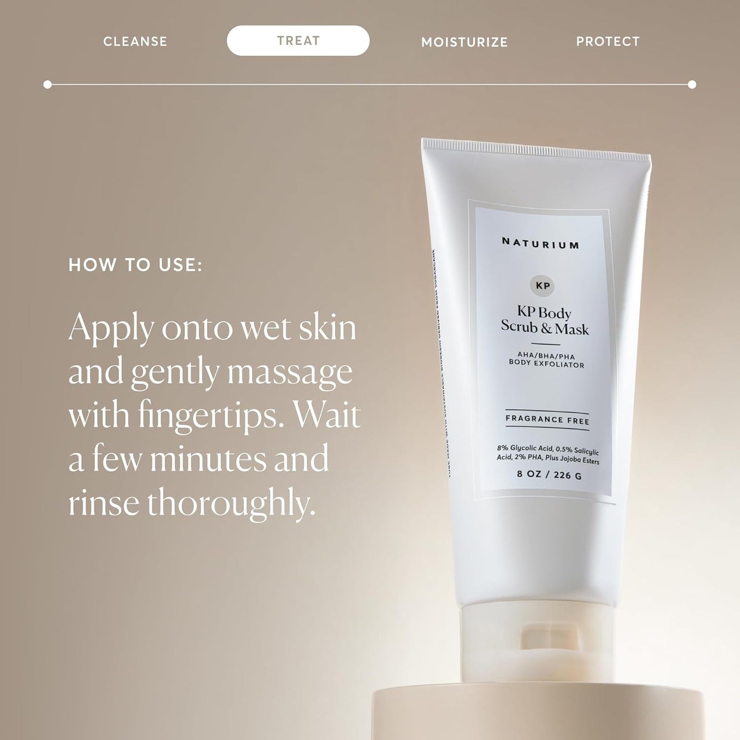 Naturium KP Body Scrub - Exfoliating Mask for Keratosis Pilaris | 8 oz Bump Eraser