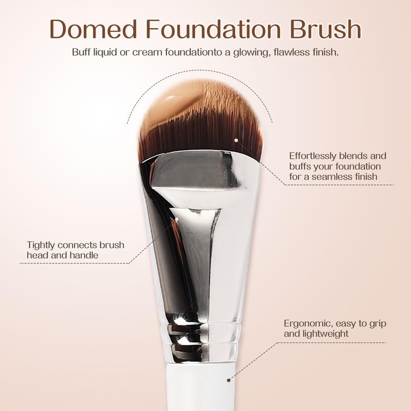 SEINGTOOM Flat Foundation Brush, Korean Makeup Brush, Soft Synthetic Bristles for Liquid & Cream Foundation, Concealer Contour, Seamless and High-Coverage Face Makeup (white)