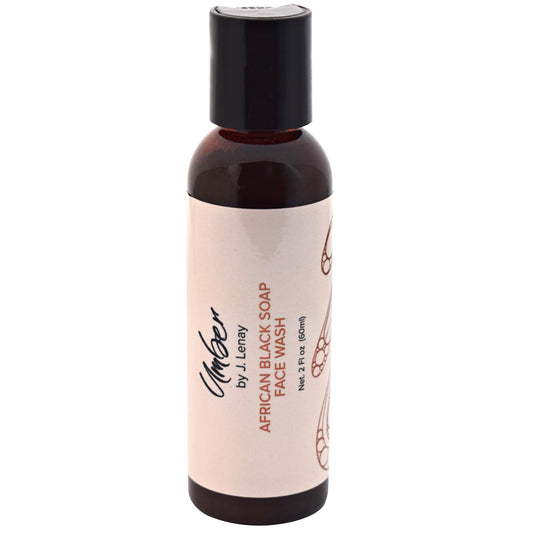 Umber by J. Lenay 100% Natural Liquid African Black Soap Face Wash – Pore Minimizing and Exfoliating Cleanser for All Skin Types – Gentle, Deep-Cleansing Formula for Clearer, and Refreshed Skin – 2 oz